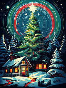 圣诞节装饰夜色圣诞树5