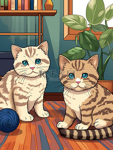 两只可爱的小猫玩线团15