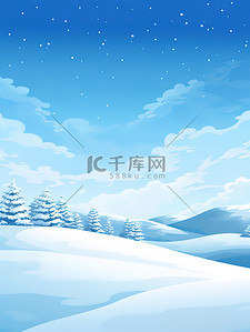 白雪的公主插画图片_冬季雪景白雪恺恺雪山18