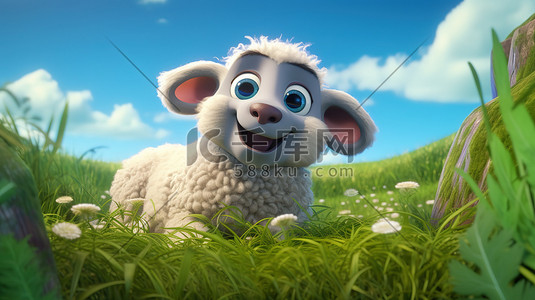 草地上的可爱小羊16