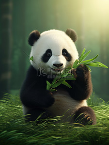 可爱的熊猫吃竹子17