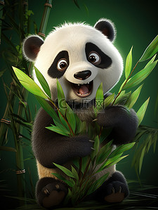 可爱的熊猫吃竹子14