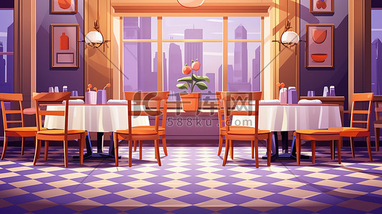 浅紫色装饰风格的餐厅3