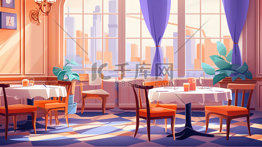 浅紫色装饰风格的餐厅14