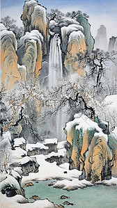 中国画绘画插画图片_国风工笔山水画中国画