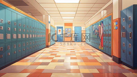 学校走廊的储物柜18