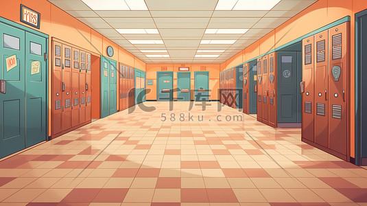 学校走廊的储物柜13