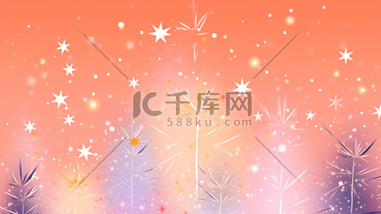 粉色烟花插画图片_欢庆节日浪漫可爱的元素造型插画7
