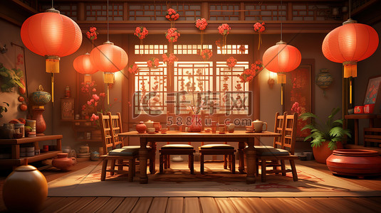 中式春节装饰餐厅16