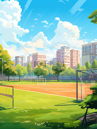 学校运动场卡通插画9
