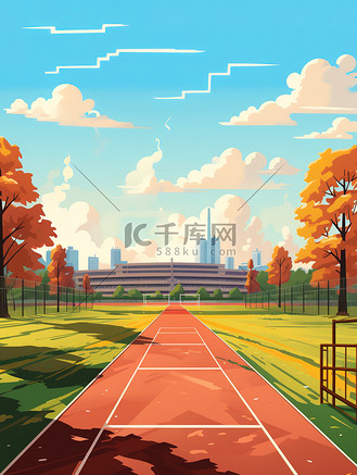 学校运动场卡通插画13
