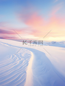 阳光绚丽插画图片_雪地雪山美丽绚丽的日落5