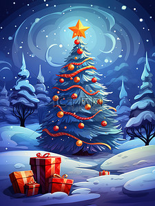 圣诞树礼物节日气氛圣诞节节日冬天冬季