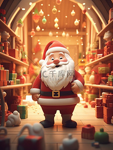 大气圣诞红色插画图片_商店红色大气圣诞快乐圣诞节圣诞宣传展板设计