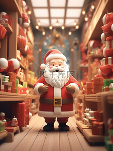 圣诞3d礼物插画图片_3D风格红色圣诞宣传海报圣诞海报AI