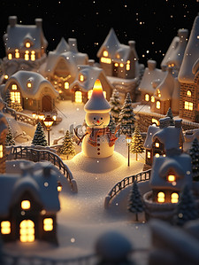 沙雕城堡圣诞雪人夜色16
