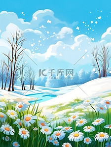 童书插画图片_冬季花草童书插图15