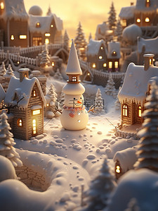 沙雕场景插画图片_沙雕城堡圣诞雪人夜色2