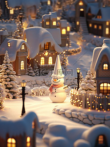 沙雕人物表情插画图片_沙雕城堡圣诞雪人夜色4