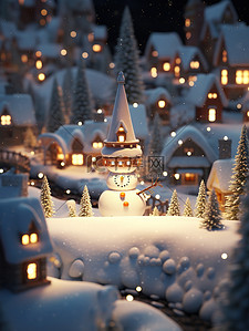 沙雕城堡圣诞雪人夜色8