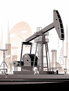 石油的用途插画图片_石油开采剪影插画20