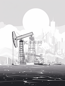 石油的用途插画图片_石油开采剪影插画9