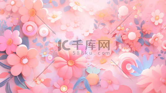 渐变立体彩色插画图片_五彩缤纷的花瓣立体插画6