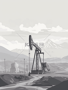 石油的用途插画图片_石油开采剪影插画14