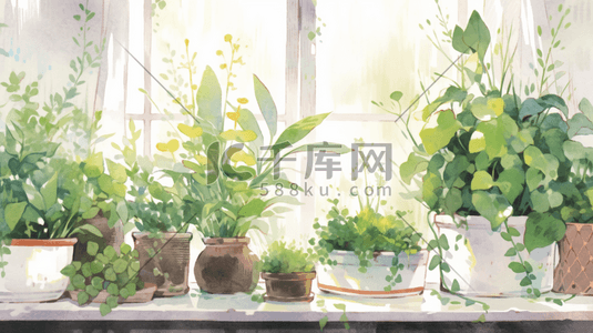 家居装饰绿植插画9