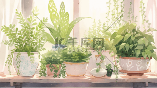 家居装饰绿植插画20