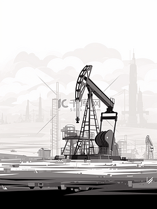 石油的用途插画图片_石油开采剪影插画17
