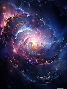 旋转插画图片_旋转的星系恒星和星云在宇宙1