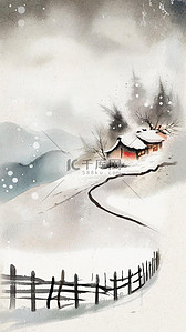 磨砂背景插画图片_肌理磨砂冬景雪景插画