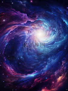 七叶旋转风插画图片_旋转的星系恒星和星云在宇宙17