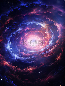 七叶旋转风插画图片_旋转的星系恒星和星云在宇宙2