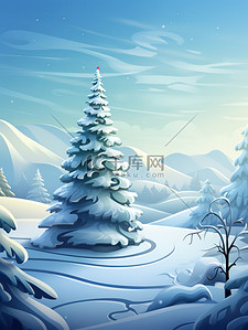 圣诞节设计插画图片_圣诞节巨大的圣诞树3