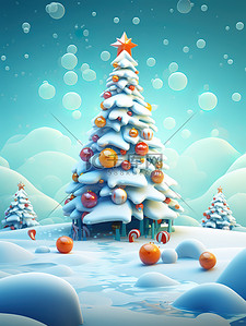 圣诞节设计插画图片_圣诞节巨大的圣诞树6