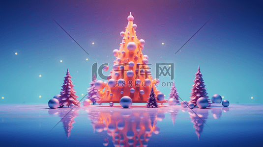冬季圣诞节雪景装饰插画36插画设计
