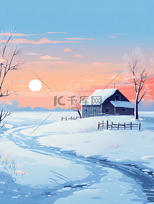 被雪覆盖的树木插画图片_白雪皑皑被雪覆盖的树木18插画矢量插画