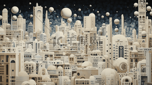 大雪笼罩的城市背景插画16插画海报