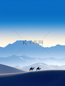 骆驼剪影插画图片_沙漠丝绸之路骆驼剪影1插画矢量插画