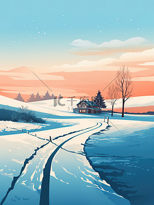 被雪覆盖的树木插画图片_白雪皑皑被雪覆盖的树木14插画插图