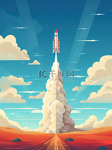 宇宙科技海报插画图片_火箭发射的海报插图19