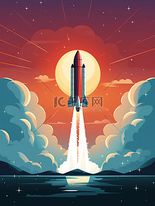 宇宙科技海报插画图片_火箭发射的海报插图18