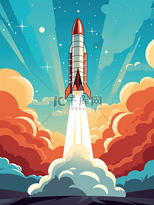 宇宙科技海报插画图片_火箭发射的海报插图21
