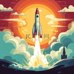宇宙科技海报插画图片_火箭发射的海报插图11
