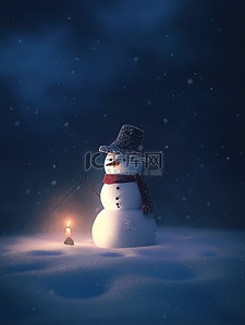 夜晚温暖一个雪人16图片