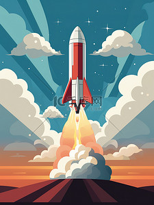宇宙科技海报插画图片_火箭发射的海报插图10