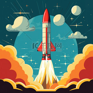 宇宙科技海报插画图片_火箭发射的海报插图13