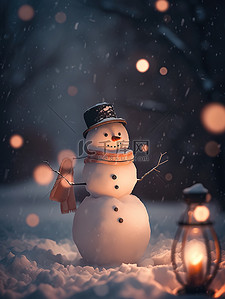 夜晚温暖一个雪人12图片